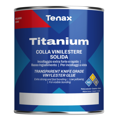 Клей винилэфирный Tenax Titanium neutro прозрачный 1 л густой жароустойчивый для камня и керамики