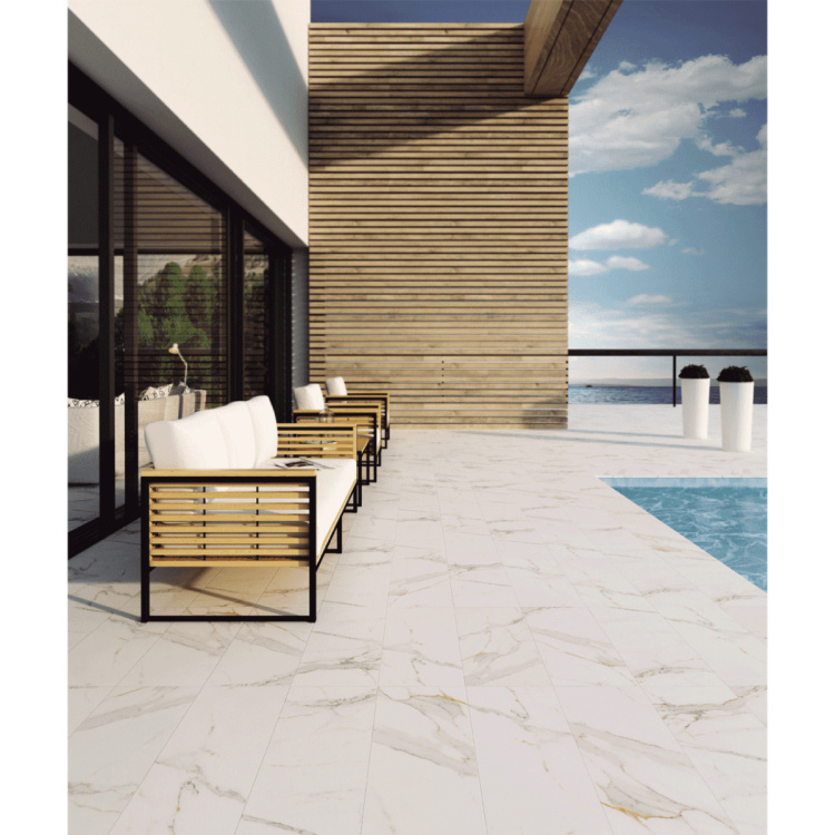 Сходинка клінкерна Peldano Fior. Calacatta біла 30x1200x330 мм