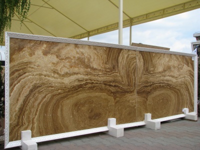 ONYX Wooden Brown Dark, Слэб оникса (сляб) 18мм