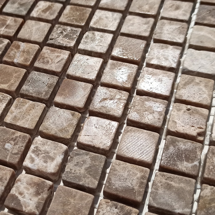 Мозаїка із мармуру Матова МКР-4СВ (15x15) Emperador Dark TR