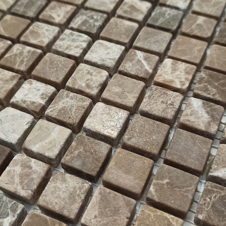 Мозаїка із мармуру Матова МКР-4СВ (15x15) Emperador Dark TR