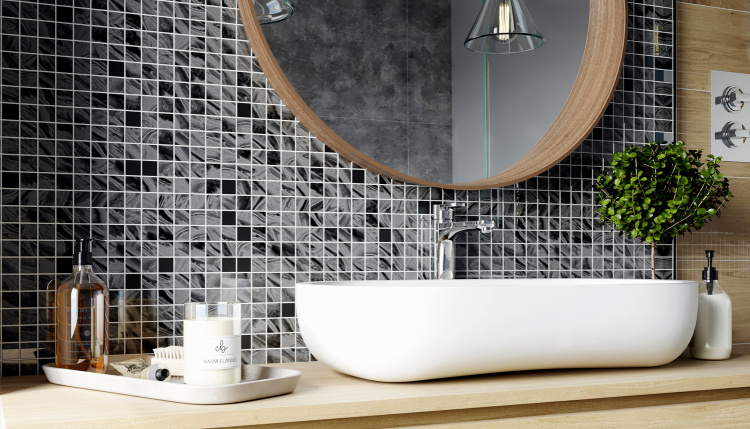 Мозаика стеклянная Kotto Ceramica GMP 0425005 С2 print 3/Black mat   300 x 300 х 4    ( 25 х 25 )