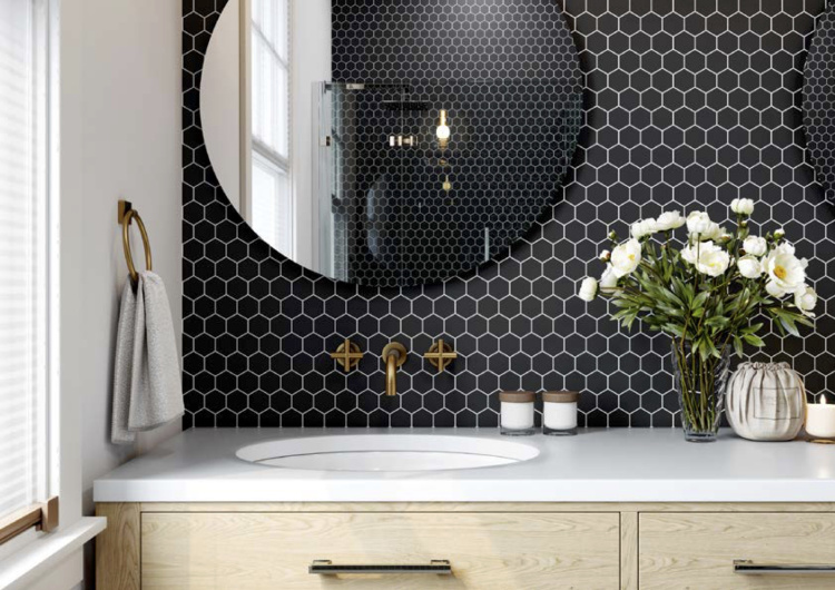Мозаика керамическая Kotto Ceramica HEXAGON H 6022 Grafit Black  295 х 295 х 9