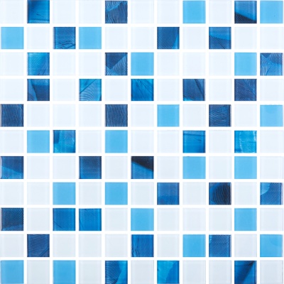 Мозаїка скляна Kotto Ceramica GMP 0425018 С3 print 19/blue D mat/white mat 300 x 300 х 4 (25 х 25)