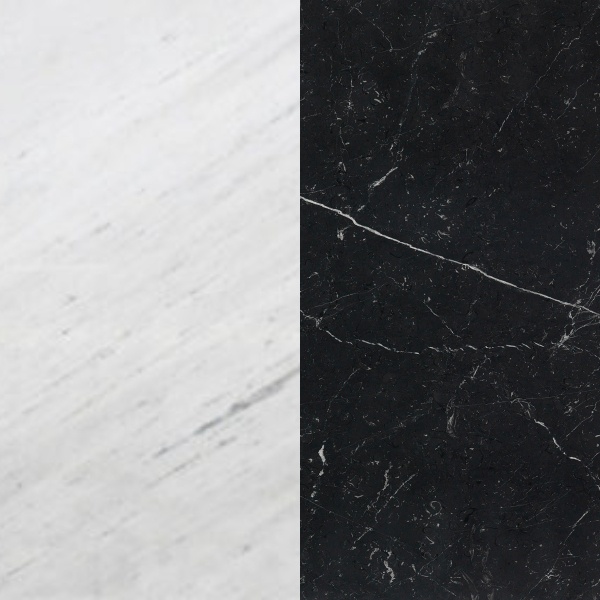 Портал для каміна Bravo Ріо Polaris + Nero Marquina мармур білий/чорний прямий