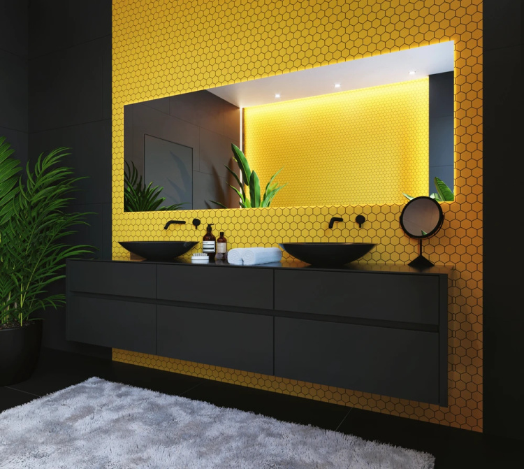 Мозаика керамическая Kotto Ceramica HEXAGON H 6025 Dark Yellow  295 х 295 х 9