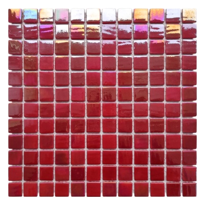 Мозаїка зі скла AquaMo PL25321 Red 25x25x4 (317x317) мм глянцева на сітці