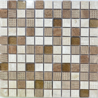 Мозаика декоративная Kotto Ceramica СМ 3044 С3 Beige/Brown/Brown Gold  300 х 300 х 9   ( 25 х 25 )