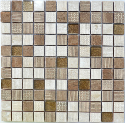 Декоративна мозаїка Kotto Ceramica СМ 3044 С3 Beige/Brown/Brown Gold 300 х 300 х 9 ( 25 х 25 )