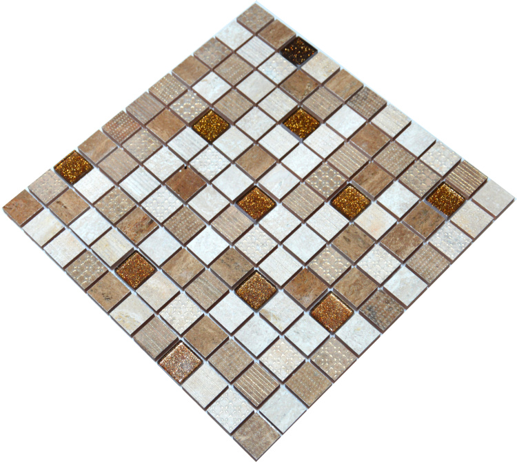 Мозаика декоративная Kotto Ceramica СМ 3044 С3 Beige/Brown/Brown Gold  300 х 300 х 9   ( 25 х 25 )