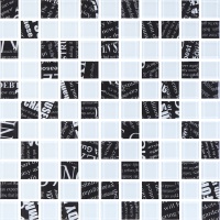 Мозаика стеклянная Kotto Ceramica GMP 0425048 С2 print 45/white 04  300 x 300 х 4    ( 25 х 25 )