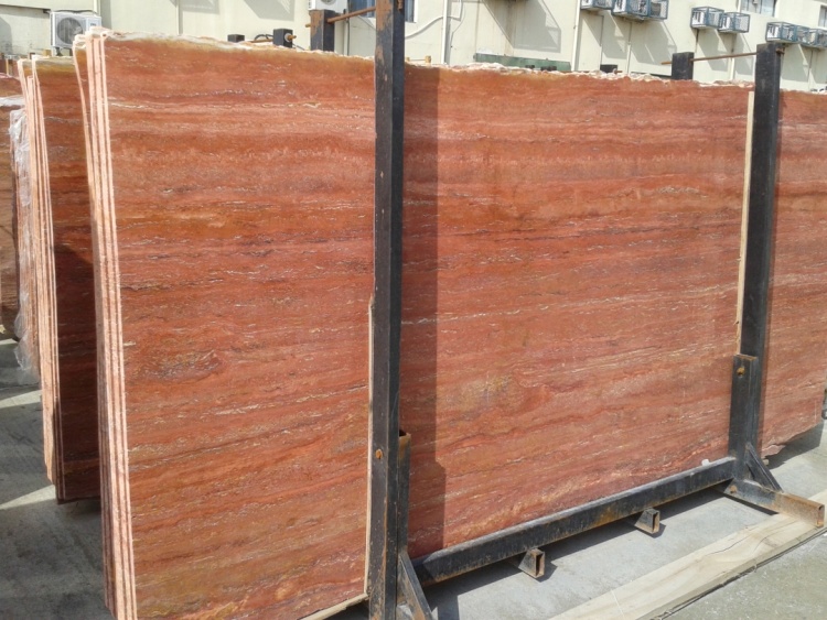 Travertine Persian Red CC, Слэб травертина (сляб) 20мм