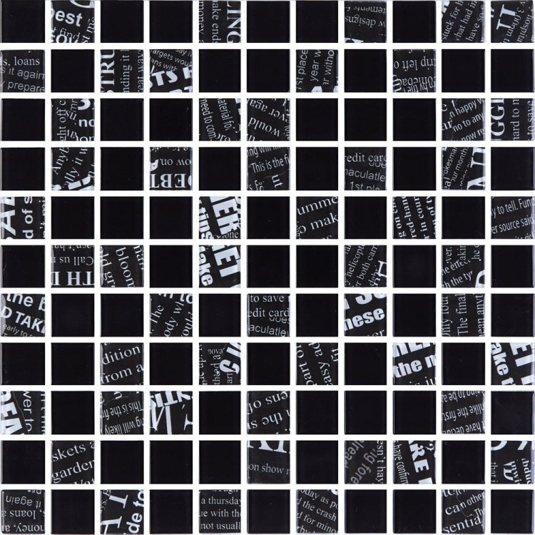 Мозаика стеклянная Kotto Ceramica GMP 0425049 С2 print 45/black 00  300 x 300 х 4    ( 25 х 25 )