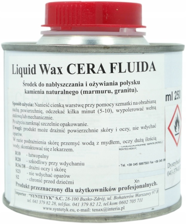 Воск жидкий Tenax Cera Fluida прозрачный 250 мл для полировки и восстановления натурального и искусственного камня