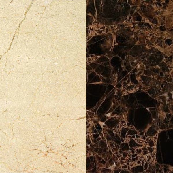 Портал для камина Bravo Стелла Crema Marfil + Emperador Dark мрамор бежевый/коричневый прямой
