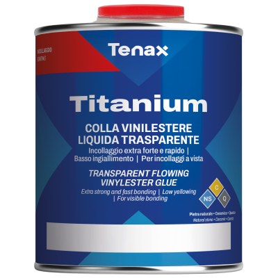 Клей эпоксидный винилэфирный Tenax Titanium Flowing прозрачный 1 л жидкий жаростойкий для камня керамики