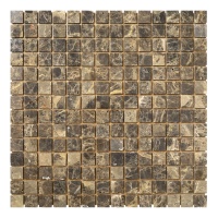 Мозаика из мрамора D-CORE ZM-8810P Emperador Dark 20x20x4 (305x305) мм глянцевая на бумаге