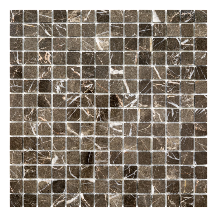 Мозаика из мрамора D-CORE ZM-8813M Marron Emperador 20x20x4 (305x305) мм глянцевая на сетке