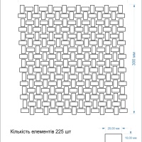 Мозаїка з керамограніту Kotto Ceramica MI7 10200417C Focato 300 x 300 х 10 (прямокутник 10 x 20)
