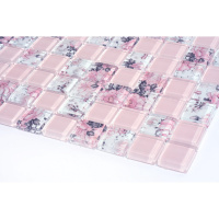 Мозаика стеклянная Kotto Ceramica GMP 0825008 С2 print 8/pink w   300 x 300 х 8   ( 25 х 25 )