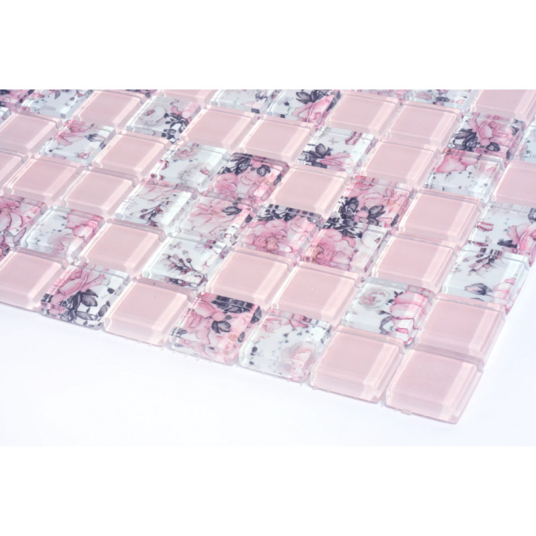 Мозаика стеклянная Kotto Ceramica GMP 0825008 С2 print 8/pink w   300 x 300 х 8   ( 25 х 25 )