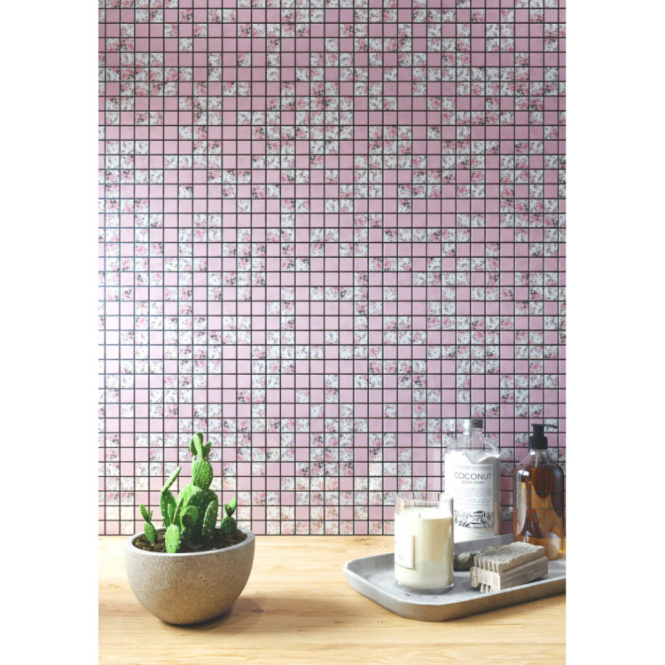 Мозаика стеклянная Kotto Ceramica GMP 0825008 С2 print 8/pink w   300 x 300 х 8   ( 25 х 25 )