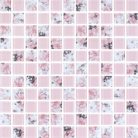 Мозаика стеклянная Kotto Ceramica GMP 0825008 С2 print 8/pink w   300 x 300 х 8   ( 25 х 25 )