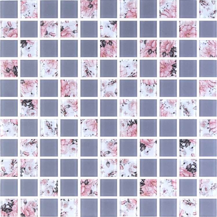 Мозаика стеклянная Kotto Ceramica GMP 0825009 С2 print 8/grey w mat   300 x 300 х 8   ( 25 х 25 )