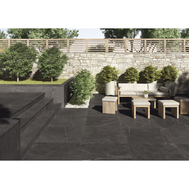 Сходинка клінкерна Peldano Recto Albaroc Hulla чорна 30x1200x330 мм