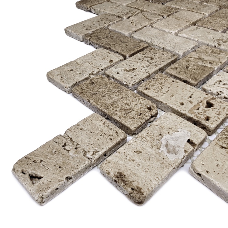 Мозаика из травертина Матовая МКР-5СВ (47x23) Travertine Classic