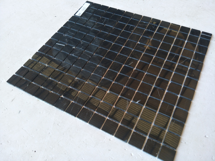 Мозаїка з мармуру D-CORE ZM-8816M Nero Marquina 20x20x4 (305x305) мм глянцева на сітці