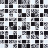 Мозаика стеклянная Kotto Ceramica GMP 0825011 С3 print 10/black/white   300 x 300 х 8   ( 25 х 25 )