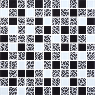 Мозаїка скляна Kotto Ceramica GMP 0825011 С3 print 10/black/white 300 x 300 х 8 ( 25 х 25 )