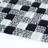 Мозаика стеклянная Kotto Ceramica GMP 0825011 С3 print 10/black/white   300 x 300 х 8   ( 25 х 25 )