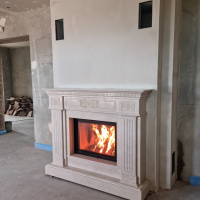 Портал для каміна Bravo Александрія Botticino мармур бежевий прямий Портал для каміна Bravo Александрія Botticino мармур бежевий прямий