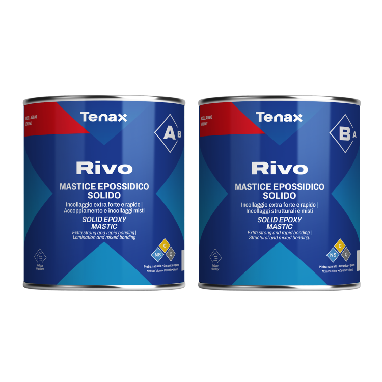 Клей эпоксидный Tenax Rivo A+B бежевый 2 л густой морозостойкий для камня агломерата керамики