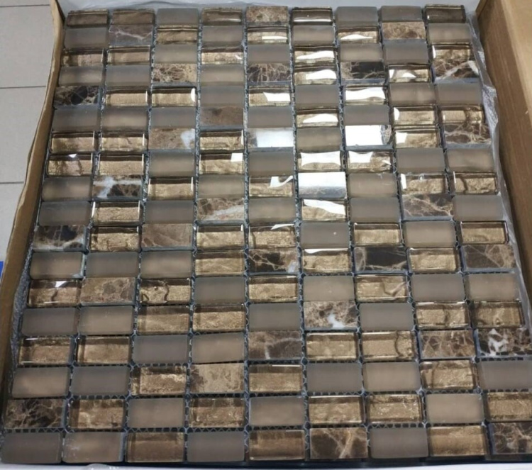 Мозаїка скляна S-MOS CLHT05 ST+GL DARK PEARL Mozaico De Lux (304×286)