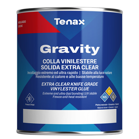 Клей вінілестерний Tenax Gravity прозорий 1 л напівгустий швидкотвердіючий для каменю агломерату кварцу