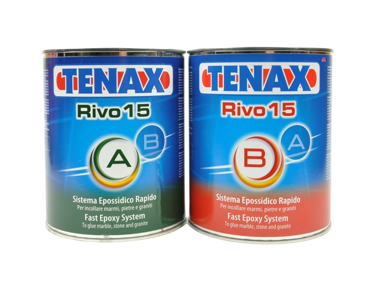 Кольоровий епоксидний морозостійкий клей для каменю Rivo 15 A+B (1+1 л) Tenax