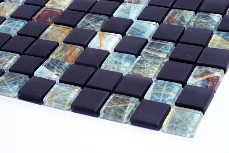 Мозаика стеклянная Kotto Ceramica GMP 0825045 С2 print 42/black mat    300 x 300 х 8   ( 25 х 25 )