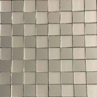 Мозаика зеркальная DecorStoneHub Zs-3838-SZ серебристая с сатином 318х318 мм шахматный стиль в офис