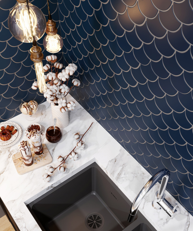 Мозаика керамическая Kotto Ceramica SCALES SC 6008 Steel Blue 240 x 240 x 9 ( 0,037 m.2 )