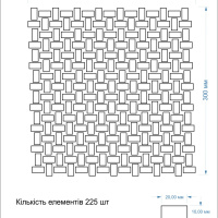 Мозаика из керамогранита Kotto Ceramica MI7 10200506C Nero 300x300х10 (прямоугольник 10x20)