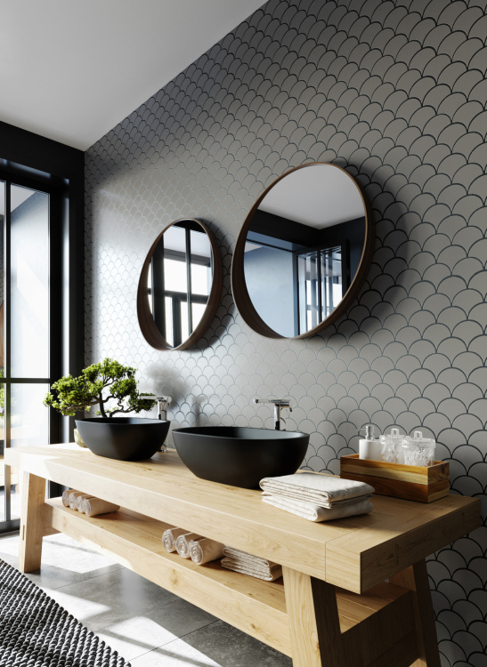 Мозаїка керамічна Kotto Ceramica SCALES SC 6019 Silver 240 x 240 x 9 (0,037 m.2)