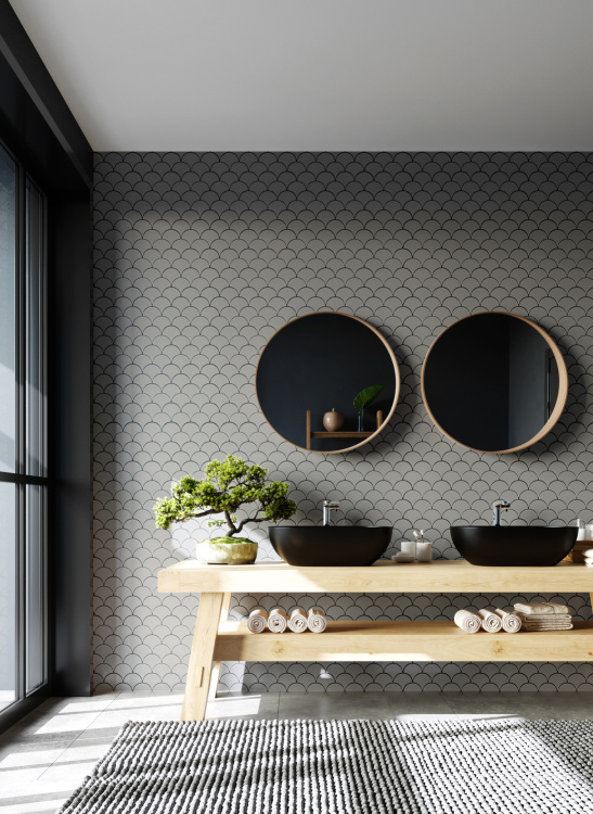 Мозаїка керамічна Kotto Ceramica SCALES SC 6019 Silver 240 x 240 x 9 (0,037 m.2)