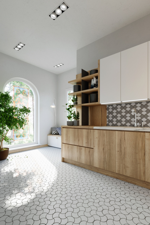 Мозаїка керамічна Kotto Ceramica SCALES SC 6024 White 240 x 240 x 9 (0,037 m.2)