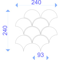 Мозаїка керамічна Kotto Ceramica SCALES SC 6024 White 240 x 240 x 9 (0,037 m.2)