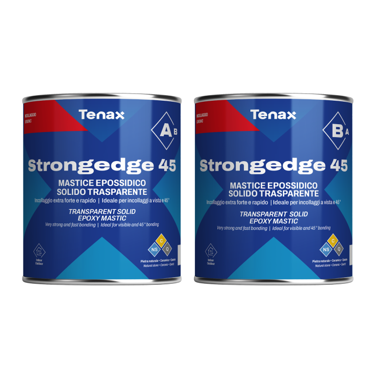 Клей эпоксидный Tenax StrongEdge A+B прозрачный 1,5 л густой для углового склеивания камня керамики кварца