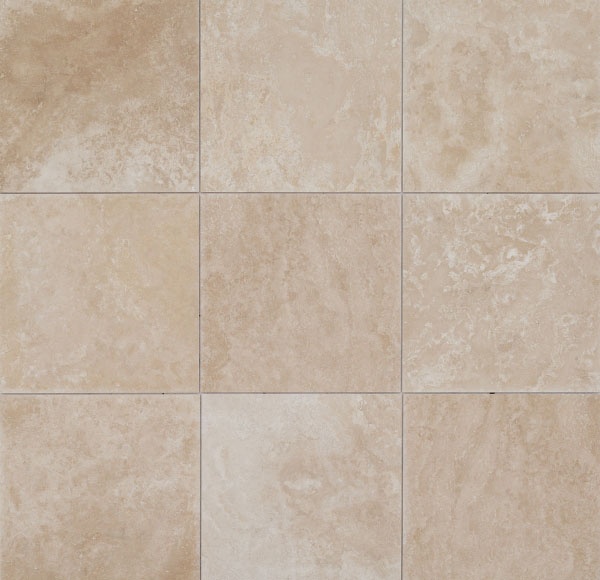 Плитка из травертина Classic Light Filled and Honed 1,2х61х61 см, бежевая матовая заполненная шлифованная Standart