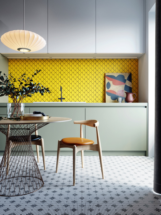 Мозаїка керамічна Kotto Ceramica SCALES SC 6025 Dark Yellow 240 x 240 x 9 (0,037 m.2)